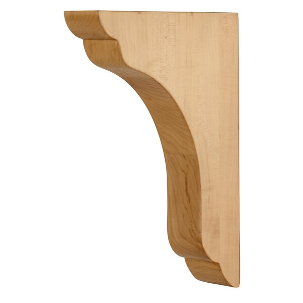 Hardware Resources 1-3/4" Wx7"Dx10"H Rubberwood Scalloped End Corbel COR46-2-RW - main